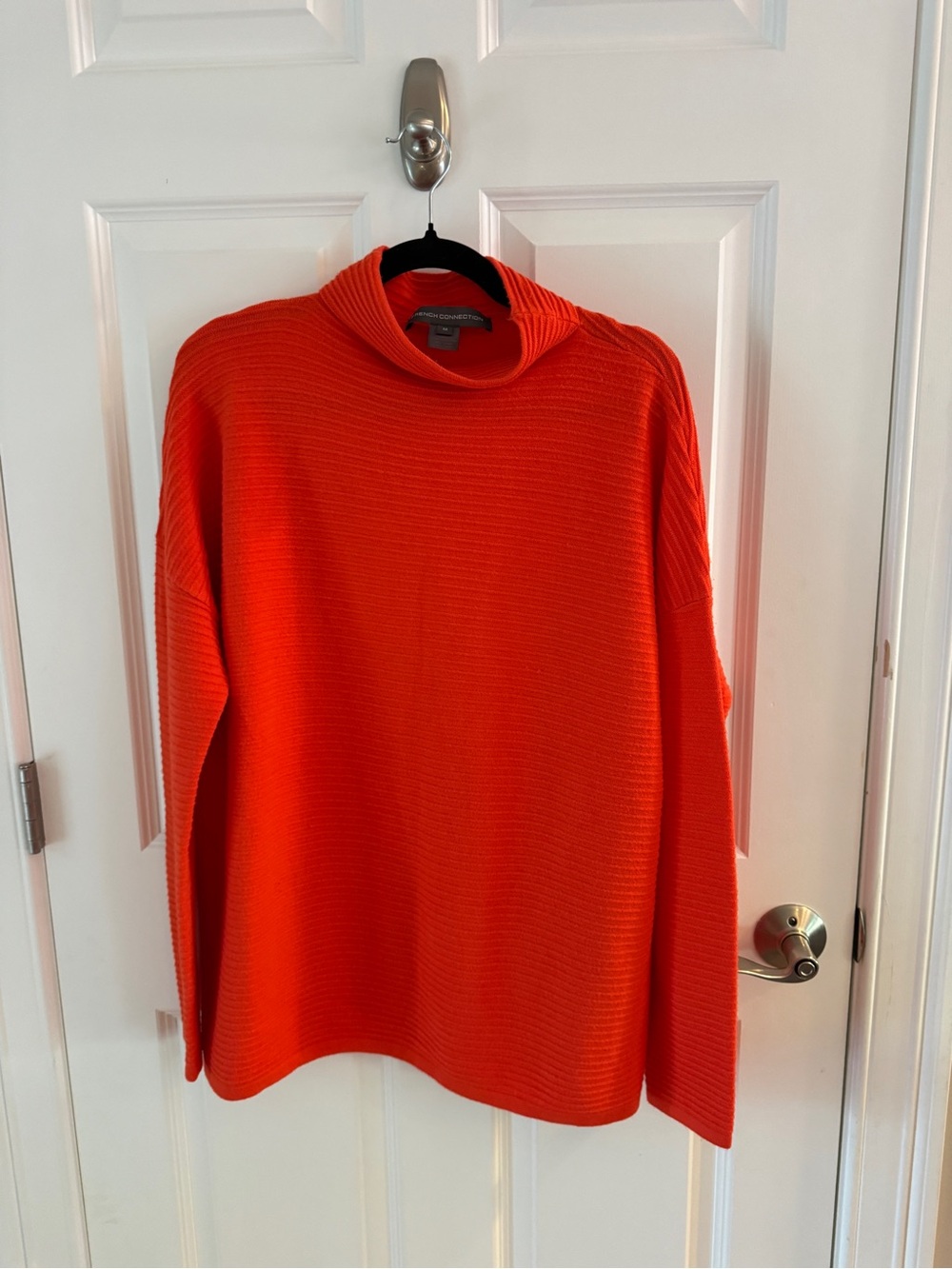 French Connection Orange Ribbed Turtleneck Sweater
